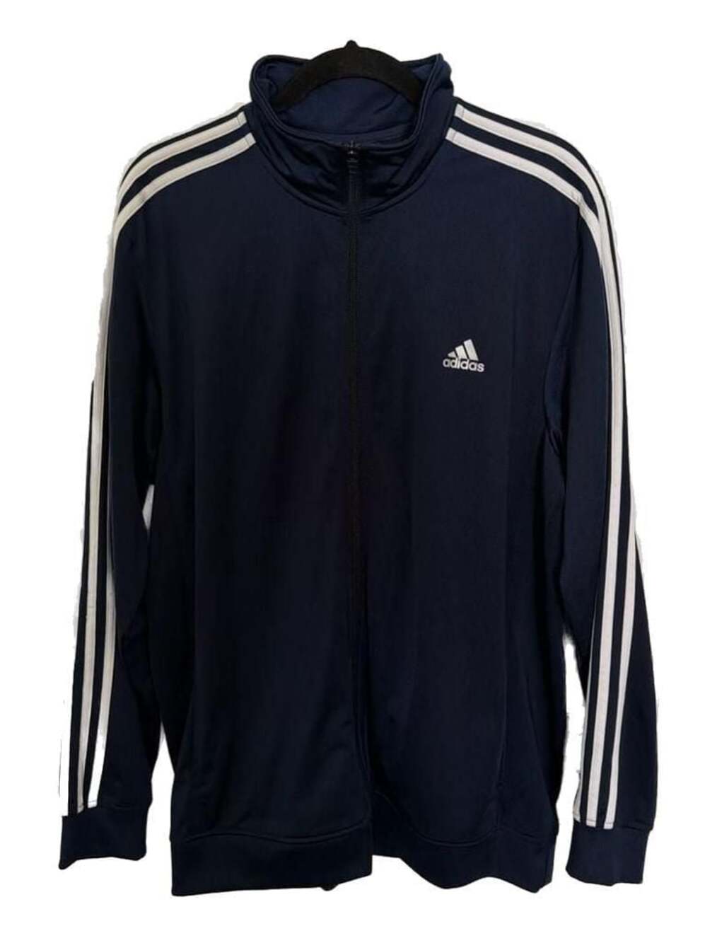 adidas Men's Essentials Warm-Up 3-Stripes Tricot Track Jacket Navy Blue XL